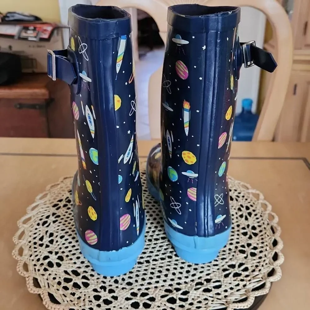 Aleader outerspace blue rainboots size 5